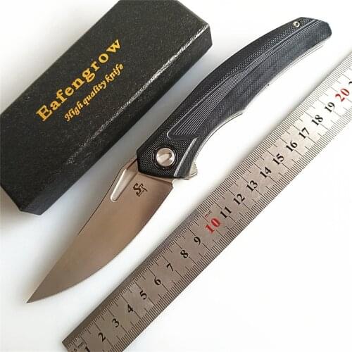Sitivien ST104 D2 Blade G10 Handle Flipper Ball Bearing Utility Outdoor Camping Hunting Fishing Knife EDC Pocket Folding Knife