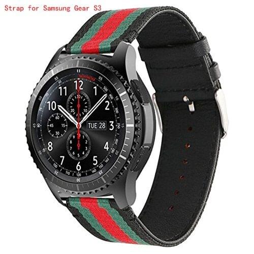 Replacement WristStrap for Samsung Gear S3 sport Fashion 22mm Nylon Leather Watchband For Xiaomi Huami Amazfit GTR 47mm Bracelet