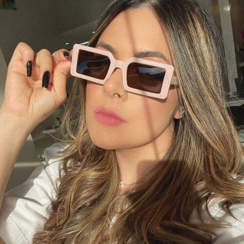 High Qulity womens Small Square Sunglasses Men Fluorescent Green Shades Luxury Sexy Sunglasses Female Lady Rectangle Eyewear