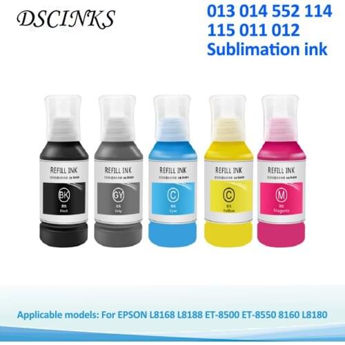 For 013 014 552 114 115 011 012 GY Sublimation Ink For EPSON L8168 L8188 ET-8500 ET-8550 L8160 L8180 Printer