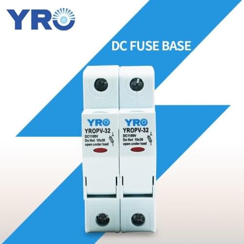 DC 2P 1100V LED Fuse Holder for Solar PV System Protection Fusible 10x38MM gPV PV Solar Fuse YROPV-32