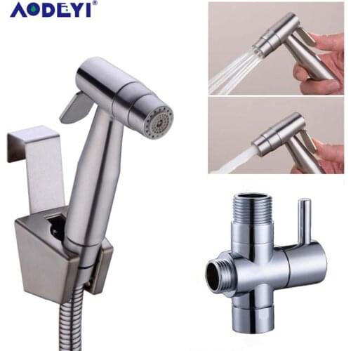 Toilet Hand Held Bidet Diaper Sprayer Shower Shattaf Bidet Spray Douche Kit Jet Two Function 304 Stainless Steel