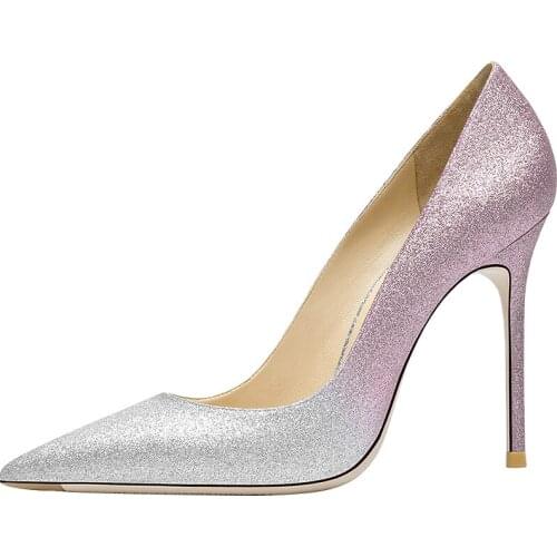 Bling Pink Women High Heeled Pumps Autumn Spring Sexy Stilettos Ladies Formal Party Shoes Bride Wedding Dress Shoes Womens Shoe