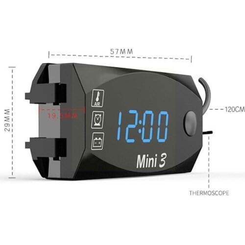 3 In 1 Universal Motorcycle Electronic Clock Thermometer Watch Display Motorbike Accessories Voltmeter I1V0
