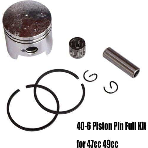 Motorcycle 40-6 Piston Pin Full Kit for 47cc 49cc 2 Stroke mini bike brush cutter trimmer dirt bike Free Shipping