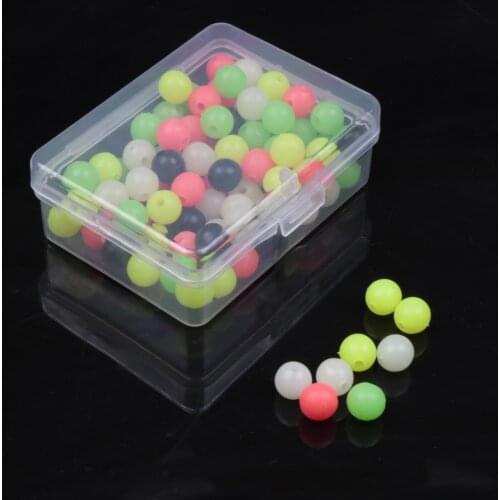 100pcs/bag Fishing Floats Beads Luminous Light Glowing Balls For Night Fishing Plastic 6/8mm Bass Bait Fishing Lure accessories