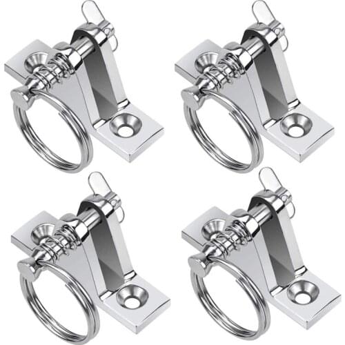 4 Pack Marine Grade Nylon Bimini Top 90° Stainless Deck Hinge with Pin and Ring 316 Stainless Steel Deck Hinge Mount