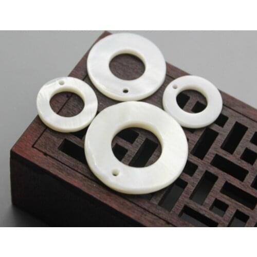 5pcs / Bag Natural Freshwater Shell Fashion Disc Ring Pendant Jewelry Making Handmade DIY Necklace Earrings Jewelry Accessories