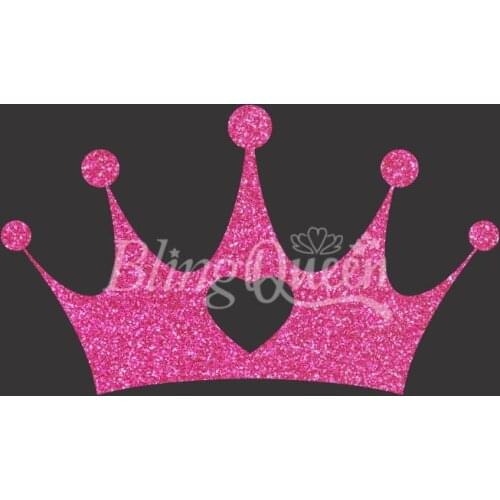 BlingQueen 12PCS/LOT Iron On Korean Glitter Vinyl Hot Fix Transfers Crown Design, Colors & Sizes can be customized