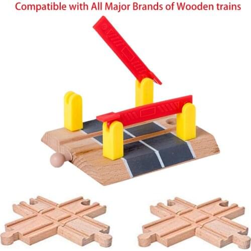 Wooden Train Track Accessories Cross Track Railway Toys Compatible All Track Educational Toys Railway Accessories