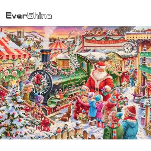 EverShine Diamond Embroidery Cartoon Rhinestone Pictures 5D Diamond Painting Christmas Mosaic Art Kits Santa Claus Child Hobby