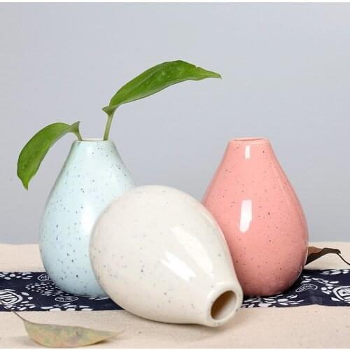 Ceramic Vase Handicraft Modern Home Office Decoration Ornament Glazed Ceramic Dry Flower Vase Ceramic Fragrance Small Bottle