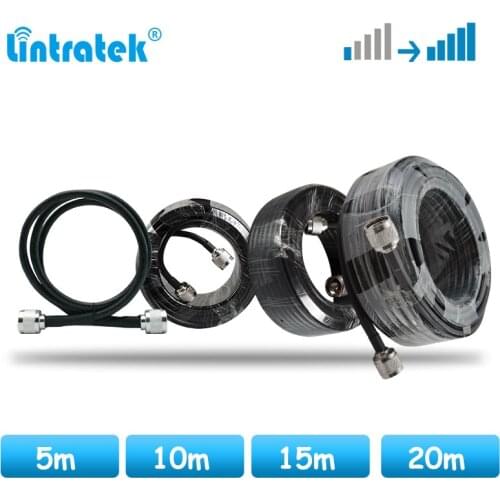 Lintratek Coaxial Cable 20M 15M 10M N Male To N Male for Mobile cell phone Cellular Signal Amplifier Booster repeater 5D cable