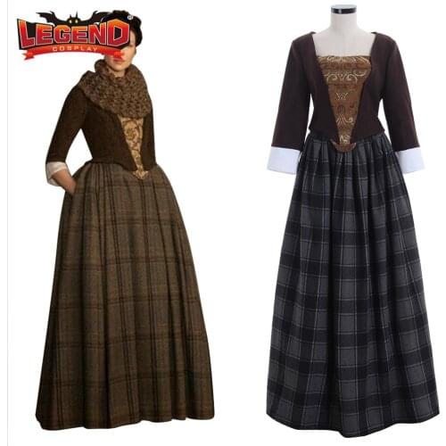 Cosplay legend TV Outlander Jenny Fraser Murray Dress Claire Highland Scotland Costume Medieval Dress Custom Made H001