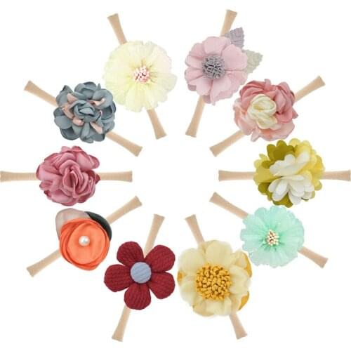 Summer Flower Crown Headband Kids Soft Nylon Elastic Hairbands Bohemian Wreath Head Bands Baby Girl Hair Accessories