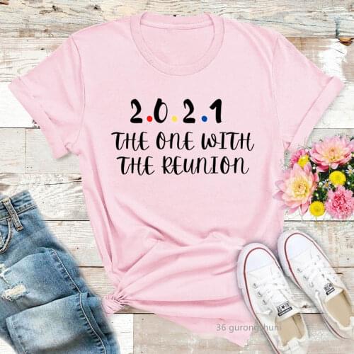 Pink Hot Sale Old Friends Tv Show Best Friends The Reunion 2021 T Shirt Women T-Shirts Female Clothes Harajuku Streetwear