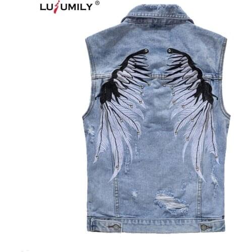 Lusumily Loose Women Denim Vest Plu Size 5xl Embroidery Waistcoat Female Loose Sleeveless Jacket Casual Short Cowboy Outwear Top