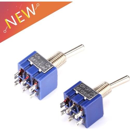 5pcs Toggle Switch Mini Switches 2 Position 3 Position Latching Switch MTS-202/203 ON-ON SPDT ON-OFF -ON SPDT DPDT 6A 125V