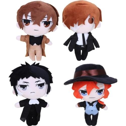 20cm Bungo Stray Dogs Stuffed Doll Anime Bungo Stray Dogs Plush Doll dazai osamu Ryunosuke Akutagawa Soft Plush Pillow Toy