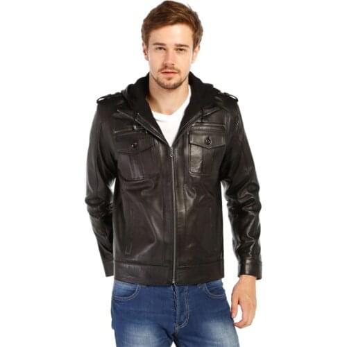 Genuine Soft Leather Handmade Black Man Jacket Biker Style High Quality Lambskin Metal Zipper Winter Gift For Valentines Day