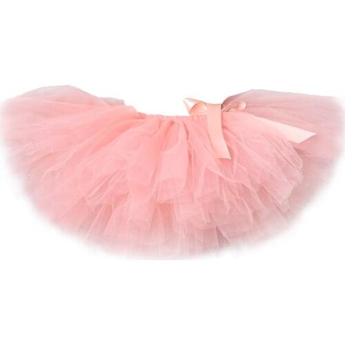 Peach Girls Tutu Skirt Kids Princess Tulle Girls Skirts Performance Ballet Dance Tutu Pettiskirt Baby Girl Birthday Party Skirt