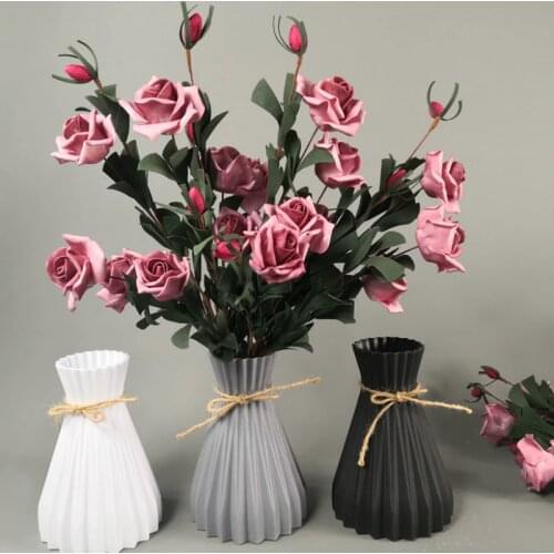 Plastic Vases Home Decoration Anti-ceramic Vases European Wedding Modern Decorations Rattan-like Unbreakable Creative Simplicity