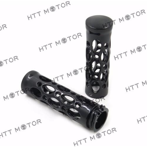 Aftermarket free shipping Black Motorcycle Hole Hollow Shape 1" Hand Grips For Nomad Drifter Vulcan 1600 2000 black