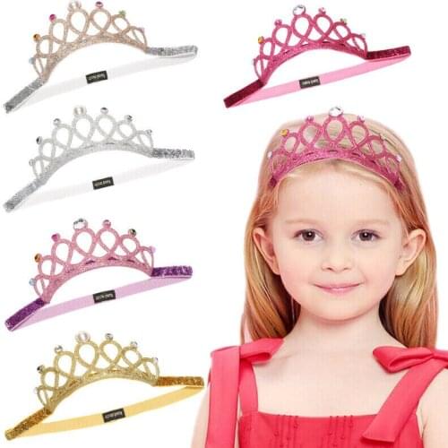 Kids Girls Party Bridal Princess Accessiories Prom Crown Headband Crystal Rhinestone Tiara Hairband Head Wrap
