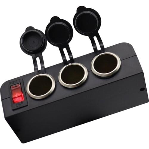 Female Socket USB Panel 3 in 1 Cigarette Lighter LED Voltage Toggle Switch