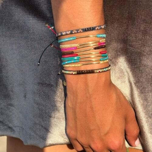 Rttooas Miyuki Female Fashion Jewelry Bracelet Pulseras Mujer Moda Summer Beach Hand Woven Bracelet Gift Friendship Adjustable