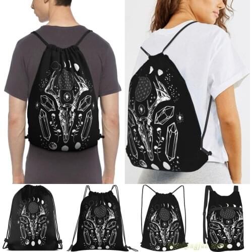 Crystal Moon Women Purpose Drawstring Backpack Bags Men Outdoor Travel Backpacks For Gym Training Swimming Fitness Bag