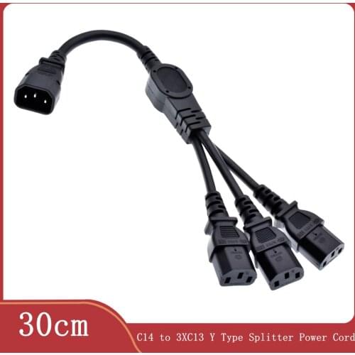 IEC320 C14 C13 Y Type splitter Power Cord Plug IEC320 C14 to 3xC13 Extension cable, Lead 40CM 250V10A