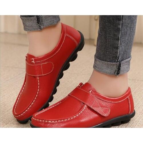 Spring Autumn Women flats shoes Genuine Leather Flats Square Toe Comfortable Slip-on Shoes Fall Casual white Loafers Lady shoes