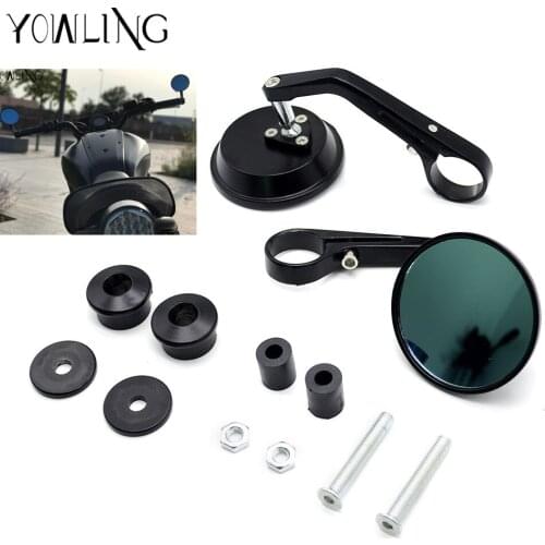 Universal Motorcycle Bar End Rearview Mirrors 7/8" For BMW HONDA DUCATI Aprilia Victory Triumph Daytona 675 Cafe Racer