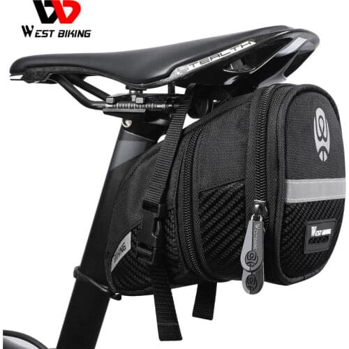 WEST BIKING Bicycle Saddle Bag Rainproof Bicycle Pannier 3D Shell Reflective Rear Seatpost Bag Basket MTB Cycling Accessories