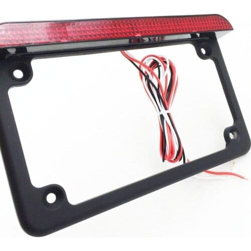 Aftermarket motorcycle parts Black 7" x 4" Flat License Plate Frame Bracket Tag Holder w/ 6" LED Bar for honda suzuki Harley