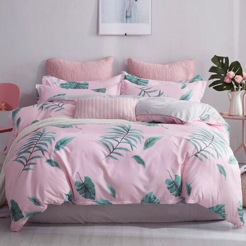 Dew Rainbow Leaf Bedding Set Simple Duvet Cover Set Pillowcase Home Textiles 2/3pcs Bed Linen King Queen Size Dropship