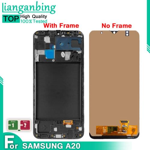 TFT Tested working LCD For Samsung A20 A205/DS A205F A205FD A205A LCD Display Touch Screen Digitizer Assembly For Samsung A20