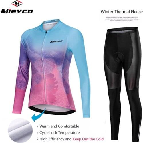 Winter Thermal Fleece Cycling Jersey Bicycle Long Sleeve Women MTB Clothing Pro Team Outdoor Bike Clothing Ropa Ciclismo Racing