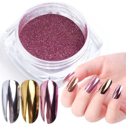 0.5g/box Mirror Nail Glitter Powder UV Gel Polish Shimmer Dip Pigment Mirror Shining Powder Laser Colorful