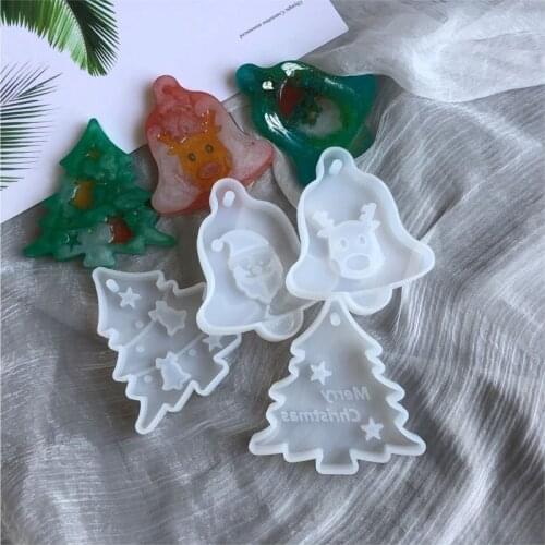 1pc Christmas Tree Aromatherapy Wax Silicone Mold Santa Claus Elk DIY Aroma Gypsum Plaster Silicone Mould for Car Pendant