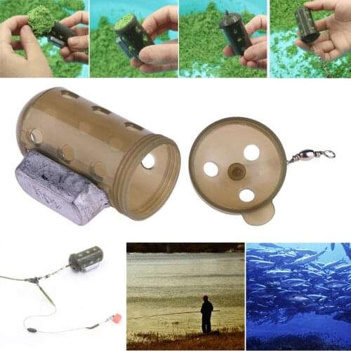 20/30/40/50/60g Carp Fishing Feeder Tool Bait Cage Lure Pit Device w/ Lead Pellet Fishing Tackle Pesca Feeding Trough Cage Box