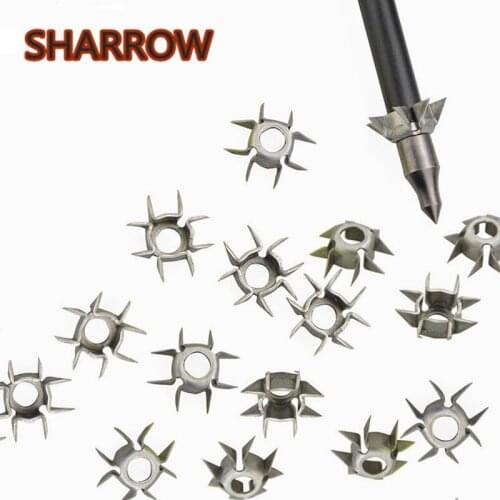 24/50pcs Archery Target Points ID 6.2mm Arrowhead Broadhead Judo Arrow Points 8 Paw Point Practice Hunting Shooting Accessories