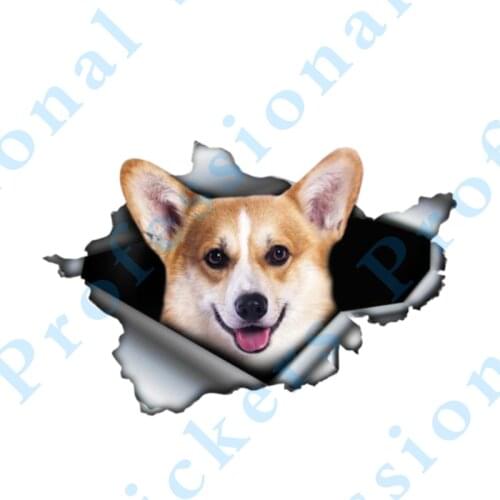 3D Animal 13 x 8.2 Rabbit Minuit Sticker 3D Car Styling Torn Metal Decal Wild Animal Lovely Car Stickers Motorcycle Vinyl