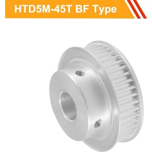 5M-45T Timing Pulley HTD5M Type Aluminium Pulley Wheel 16mm/21mm Belt Width 8/10/12/14/19/20/22mm Bore Tooth Belt Pulley