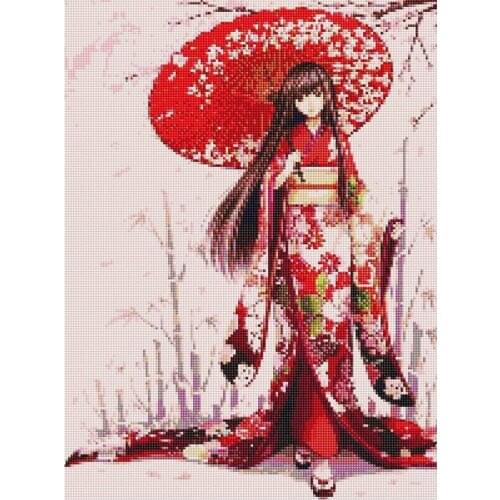 Diamond Painting Full Round Diamond Portrait Diamond Embroidery Cross Stitch Diamond Mosaic Picture Rhinestone Cherry Blossom Ho