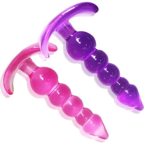 Plug anal Soft Silicone Anal Butt Plug Vaginal G spot Stimulation Backyard Bead Masturbation Dildo Sex Toy for Women Gay