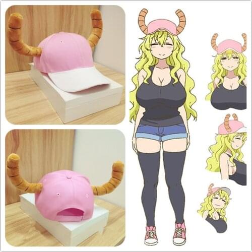 Anime Miss Kobayashis Dragon Maid Quetzalcoatl Lucoa Hat Pink Cap Men Women Unisex Cosplay Anime Cartoon Hat Cap Gift