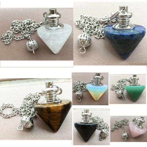 Aventurine Lais Lazuli Opal Carnelian Tiger Eye Pendulum Pendant Bead 7.5" WFH795a