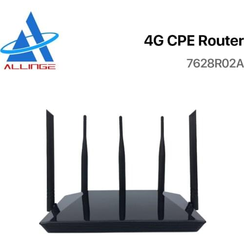 ALLINGE 7628R02A 4G LTE CPE Wireless Router with SIM Card Slot 300Mbps Signal Wifi Hotspot Modem Up to 32 Users for Car Mobile